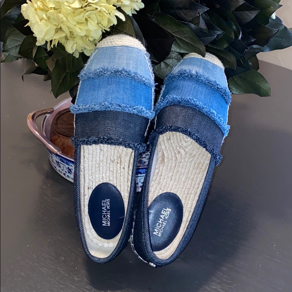 NEW Michael Kors Demin Fringe Espadrille “Tibby”